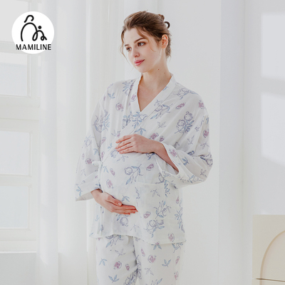 mamiline斜襟款月子服夏季