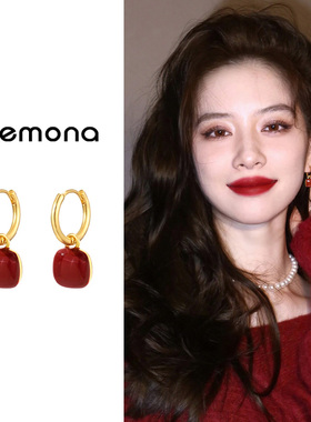 红色耳环2026新款爆款高级感轻奢气质大气独特漂亮耳扣复古耳饰女