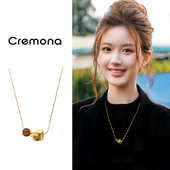 几何吊坠项链女款 秋冬美拉德毛衣链锁骨链轻奢高级感复古气质配饰