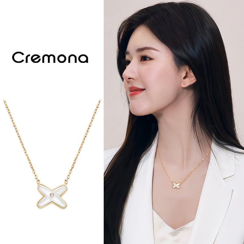 交叉吊坠项链女轻奢小众设计感毛衣链2025新款精致锁骨链气质配饰,饰品/流行首饰/时尚饰品新,项链,淘宝优惠券,粉丝福利购,淘宝优惠卷