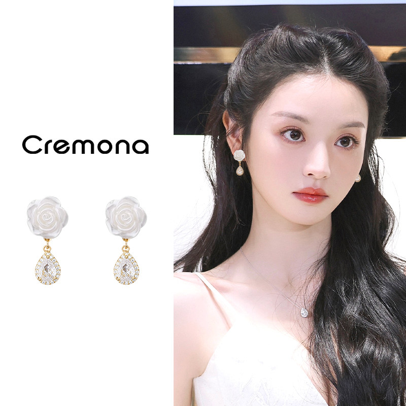 白色山茶花耳环2025新款爆款高级感纯银耳钉花朵高端气质通勤耳饰,饰品/流行首饰/时尚饰品新,耳环,淘宝优惠券,粉丝福利购,淘宝优惠卷