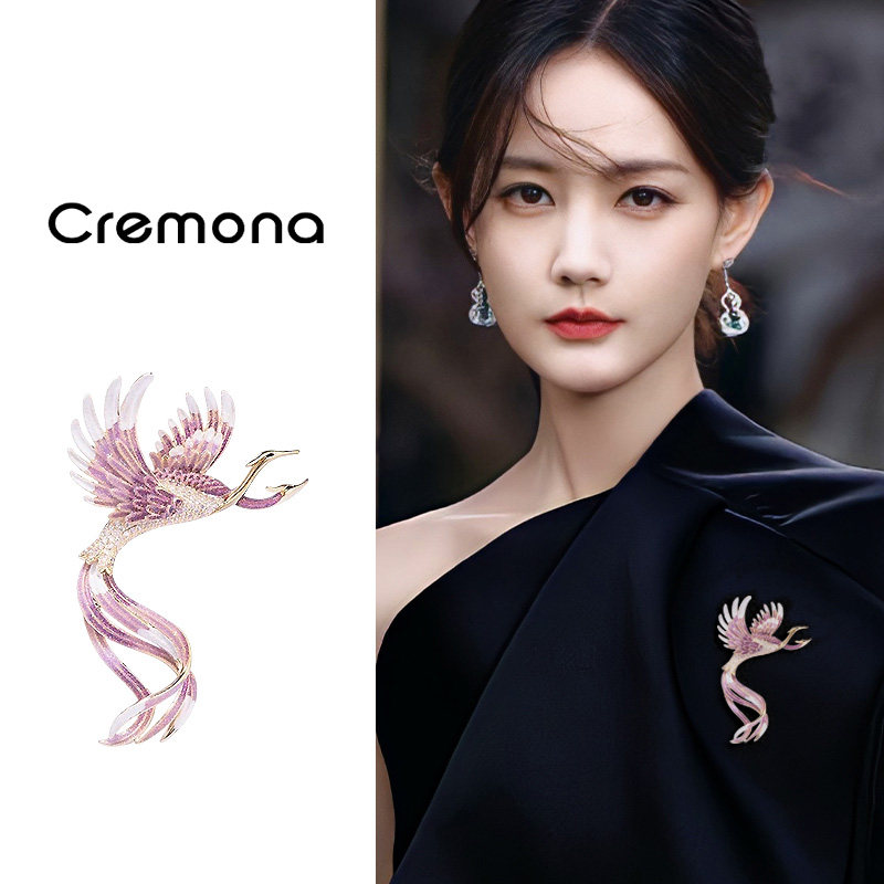 小众设计感凤凰胸针女国风轻奢