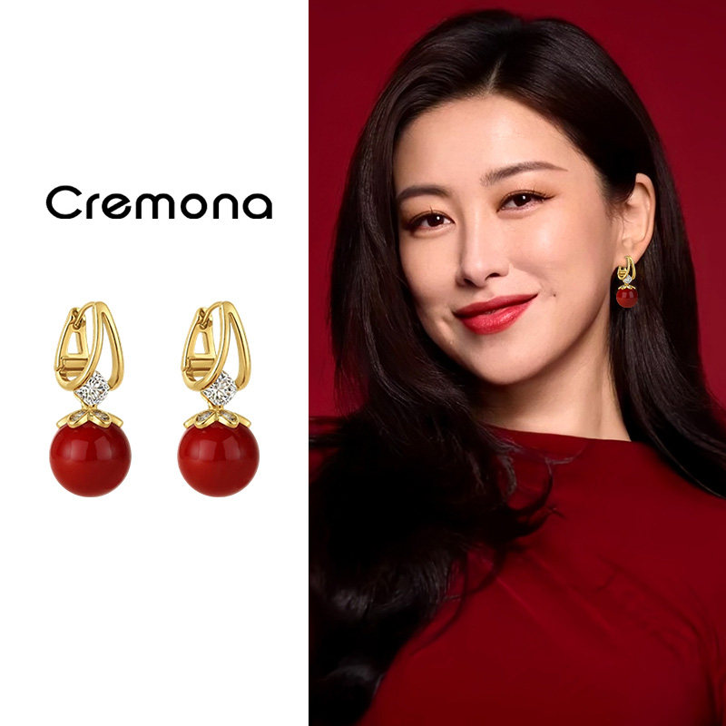 安可拉红色耳钉2026新款爆款高级感轻奢气质大气耳环小众耳扣耳饰,饰品/流行首饰/时尚饰品新,耳钉,淘宝优惠券,粉丝福利购,淘宝优惠卷