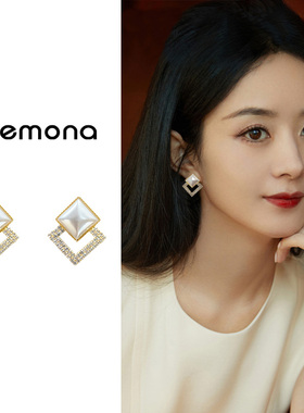 白色几何蚊香盘耳夹女生新款爆款小众独特无耳洞耳环简约气质耳饰