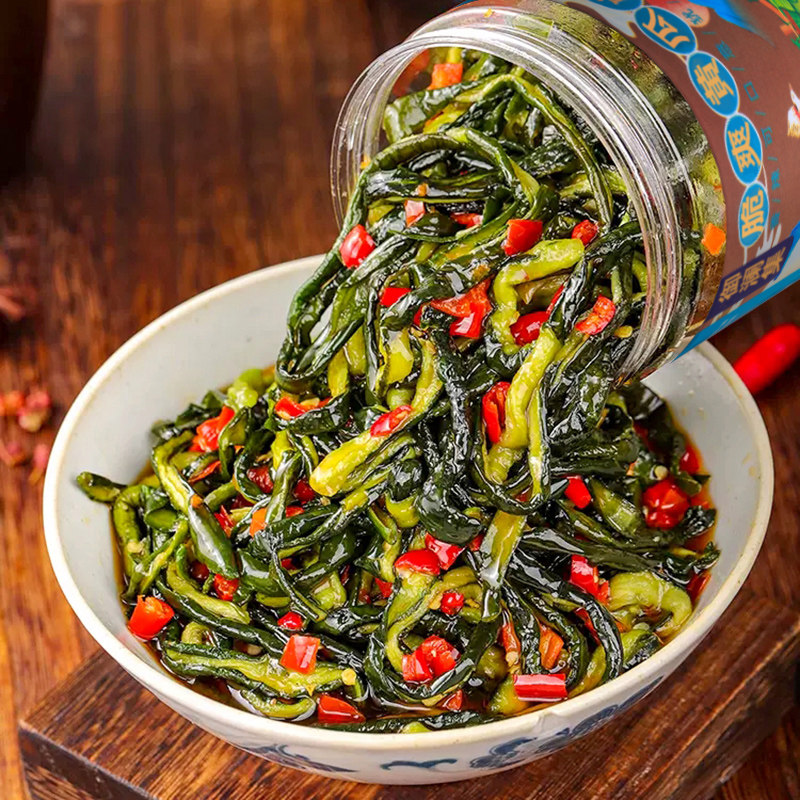 御澜集脆爽黄瓜皮湖南特产农家腌制酱菜咸菜下饭菜即食瓶装280g