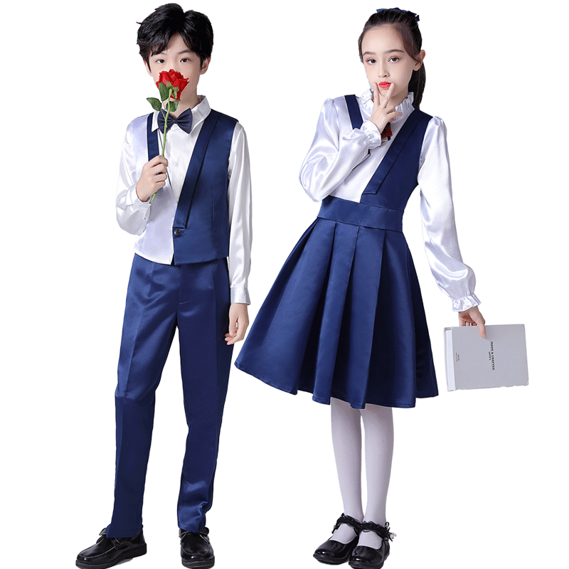 儿童大合唱团演出服中小学生诗歌朗诵比赛表演服装男女童演讲礼服