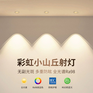 嵌入式2025新款家用客厅筒灯网红洗墙灯全光谱彩虹小山丘射灯led