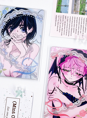 谷的Time 原创现货 铃铛猫猫双人心心蕾丝拍立得小卡透卡装饰谷美