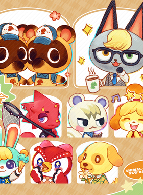 动森蜡笔风 迷你徽章吧唧亚克力透卡同人谷周边代理杰克小润傅珂