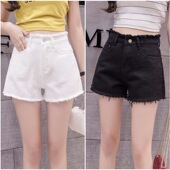 waisted 减龄高腰韩版 Korean high denim shorts 牛仔短a字热裤 女