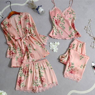 Homewear Two Piece Fashion Comfortable Lace Pajama Set睡衣女