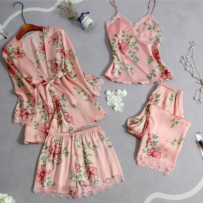 家居服时尚舒适蕾丝花边睡衣套装