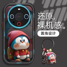 适用华为mate60Pro手机壳蓝胖挂件硅胶mate60Pro+可爱叮当卡通mate50Pro全包镜头防摔m40E保护套爆款个性防摔