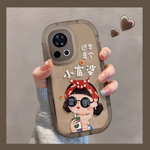 适用华为nova13Pro手机壳透黑硅胶防摔nova12活力版 12ultra高级感曲屏nova11Pro全包可爱n10保护套小富婆 新款