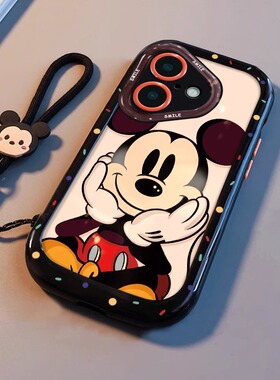 适用苹果15promax手机壳iphone16plus全包14防摔新款硅胶保护套ins风13个性小众爆款高级感简约17Air捧脸米奇