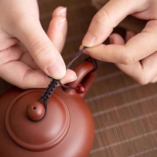 手工编制壶绳紫砂壶盖绳子功夫茶道保护茶壶防摔绳系壶茶杯绳绑壶