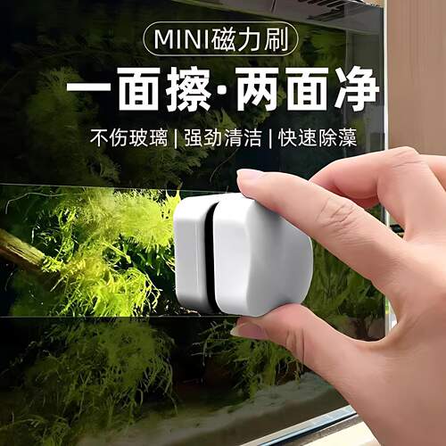 磁力刷磁吸鱼缸刷子擦缸刷刮藻刀玻璃清洁工具水族箱刷双面清洗刷