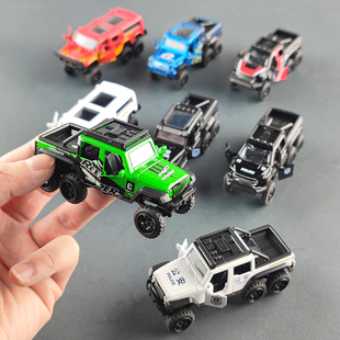 小号6轮奔驰特警公安警车吉普皮卡越野车合金小汽车模型儿童玩具