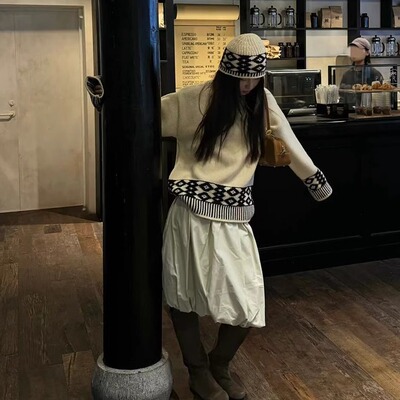 low高级感花苞灯笼甜美半身裙女