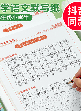 小学语文默写纸一年级二三年级上册下册生字人教版课本同步看拼音写词语专项训练字帖儿童字词积累每日一练