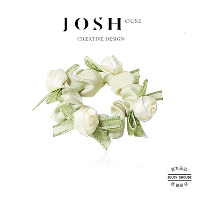 超仙小清新玫瑰花大肠圈森女高马尾甜美简约头绳法式风扎发皮筋