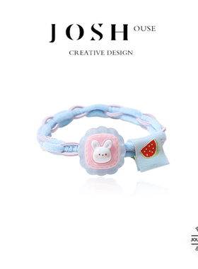 卡通ins百搭小兔子发圈女扎发耐用高弹力个性甜美皮筋韩版发饰