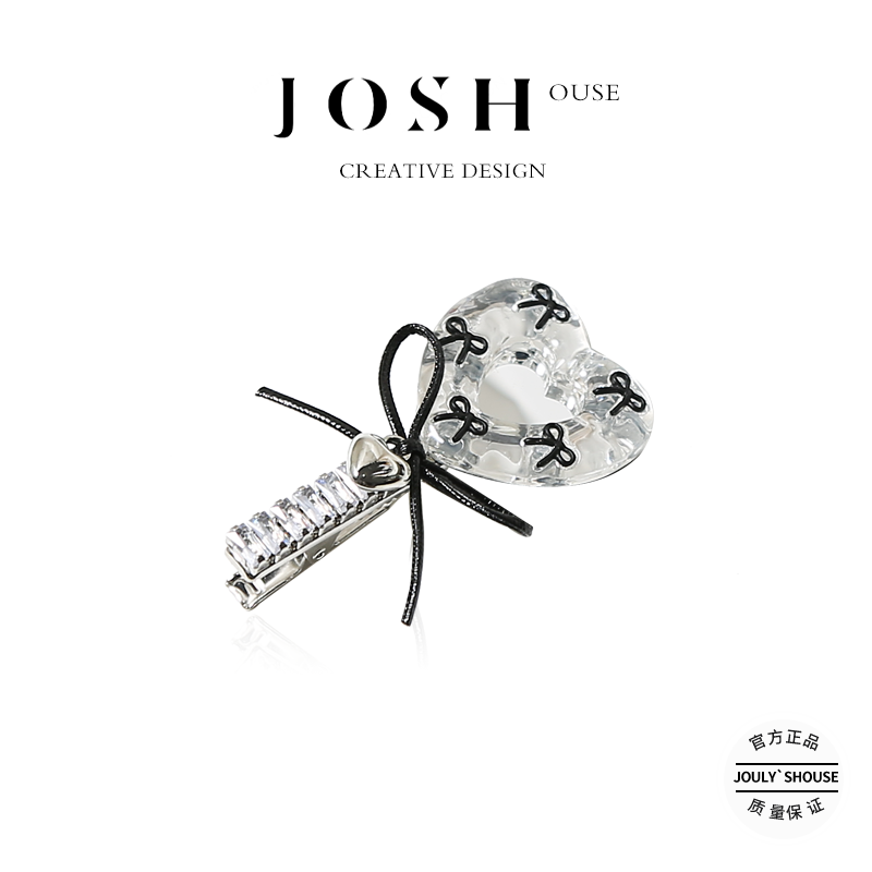 气质法式水波纹蝴蝶结爱心镜面发夹女个性甜美刘海夹碎发夹侧边夹