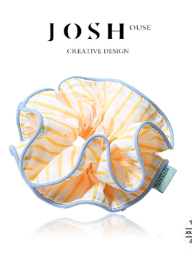 慵懒风条纹大肠发圈个性简约气质扎发马尾皮筋头绳网红百搭发饰