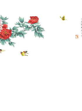 花鸟刺绣无缝客厅沙发卧室墙布