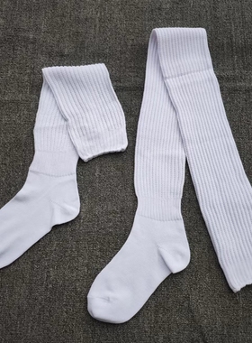 大象袜女白色日系泡泡袜堆堆JK风长筒针织大线不勒腿制服超长腿袜
