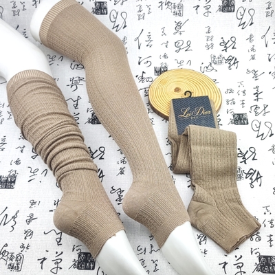 过膝保暖踩脚针织闪丝袜套