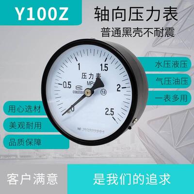 Y100Z 轴向压力表 普通压力表 真空负压表 M20*1.5 水压表压力表