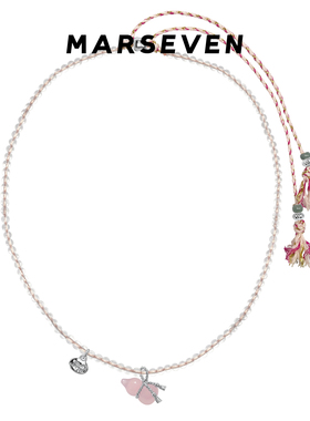 MARSEVEN 葫芦系列粉色绳结葫芦串珠项链新年礼物小众原创设计