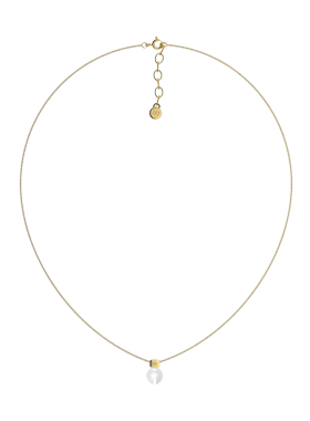 MARSEVEN 闪光派对系列mini珍珠铃铛项链S925银简约小众锁骨链