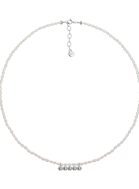 MARSEVEN 闪光派对系列银色一排铃铛项链S925银气质高级感锁骨链