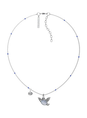 MARSEVEN 海风飞鸽系列蓝玉髓鸽子项链S925银原创轻奢气质锁骨链