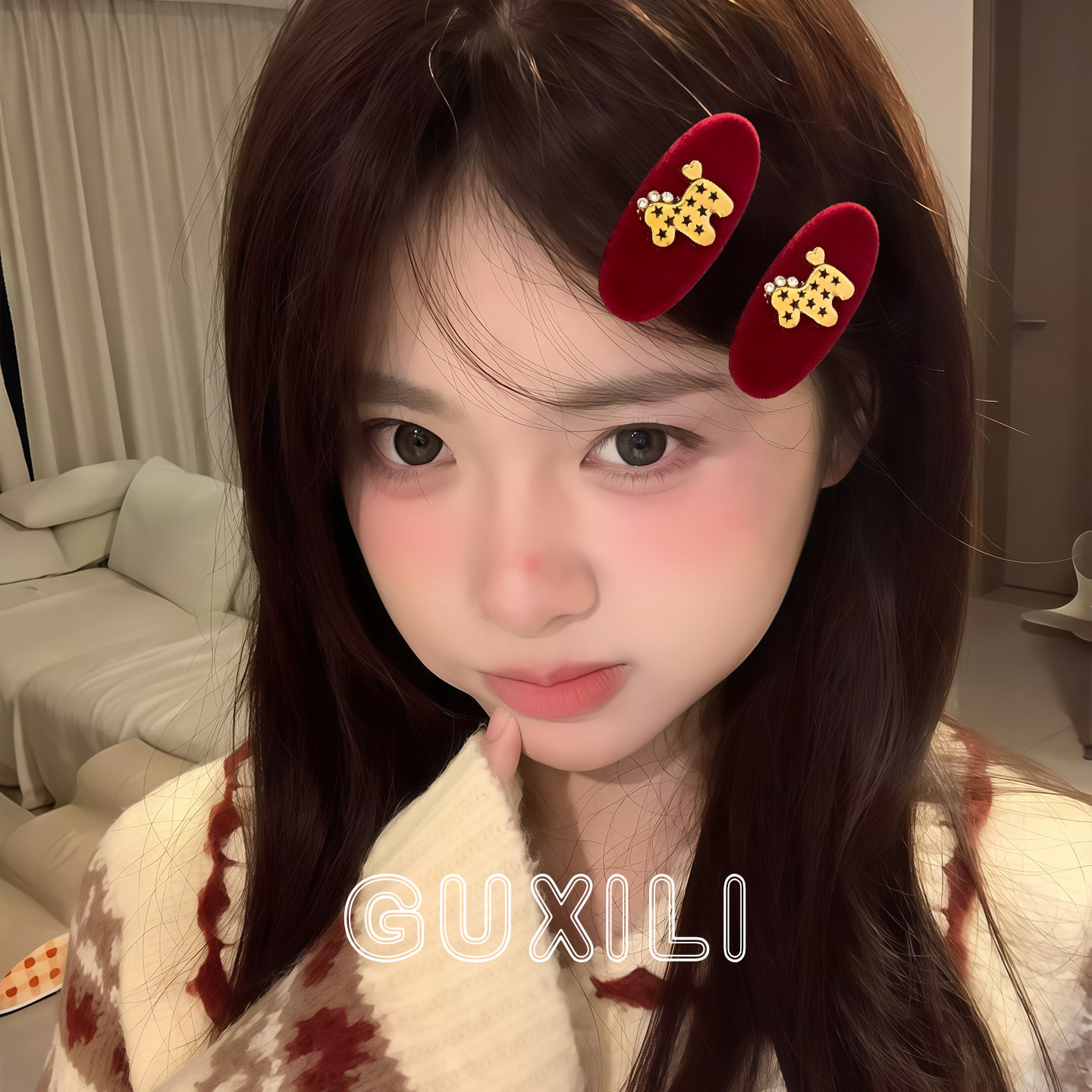 新年红色小马丝绒发夹女2026新款喜庆本命年侧边夹高级感百搭发饰,饰品/流行首饰/时尚饰品新,发饰,淘宝优惠券,粉丝福利购,淘宝优惠卷