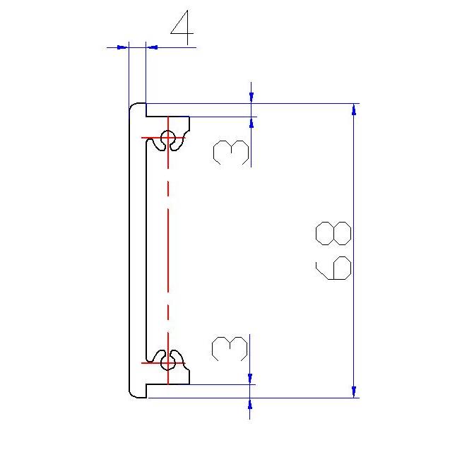 高度68壁厚4mm全铝合金铝型材号 适合自己DIY（一米价）
