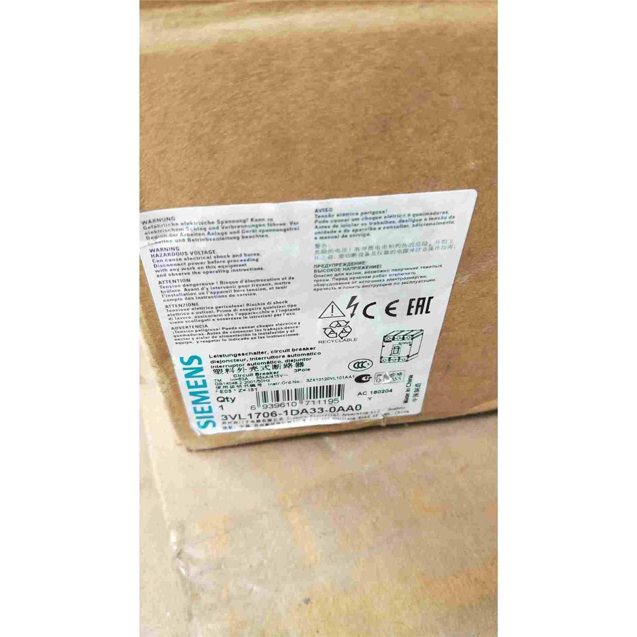 断路器 3VL1706-1DA33-0AA0 3VL1710-1DA33-0AA0 现货