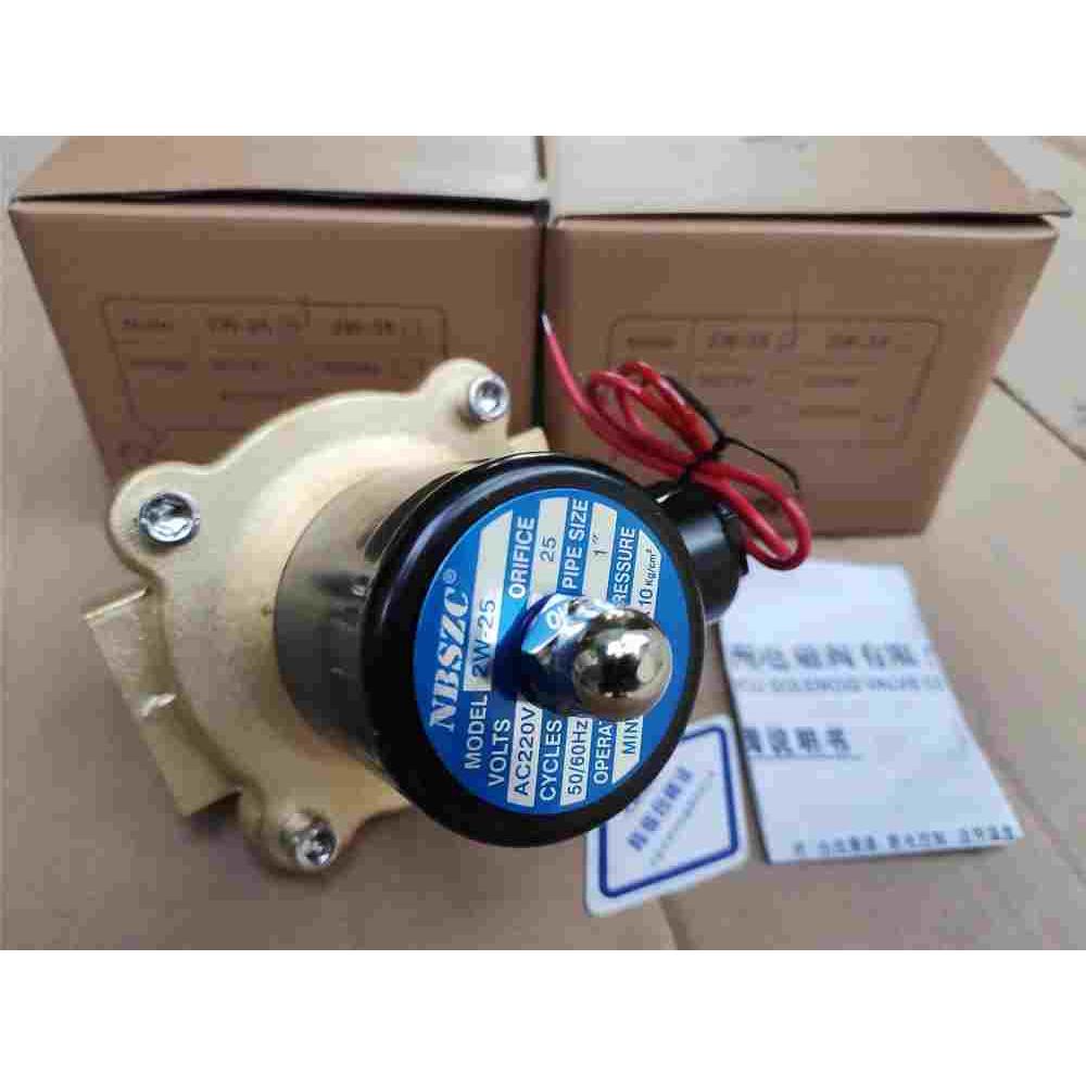 原装NBSZC神州电磁阀2W-25常闭1寸电磁水阀气阀2W250-25 220V 24V