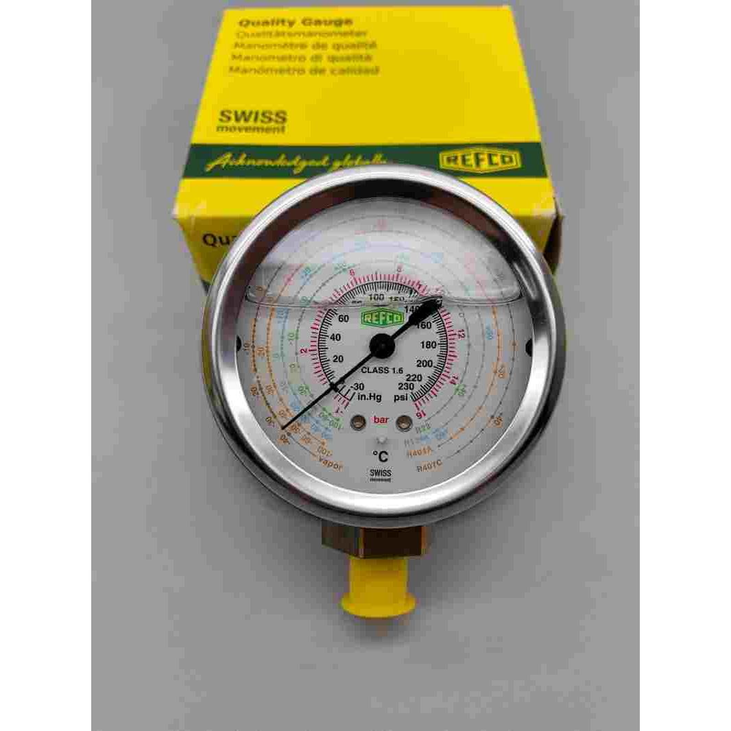 原装瑞士进口Refco威科油压表MR-306-DS-R22 MR-206-DS-R407C油表