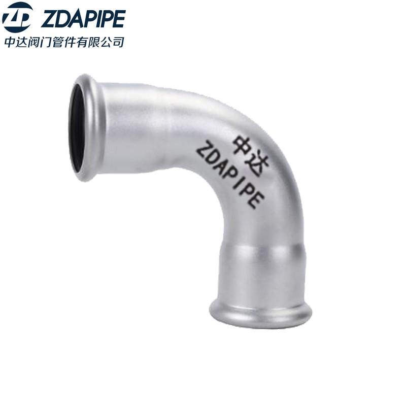 薄壁不锈钢304欧标单卡压管件出口新加坡压接式弯头卡压式水管