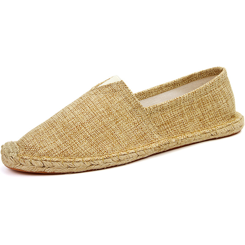 夏季脚麻底手工草单鞋男s一亚蹬懒人渔夫鞋休闲编鞋老北京帆布鞋