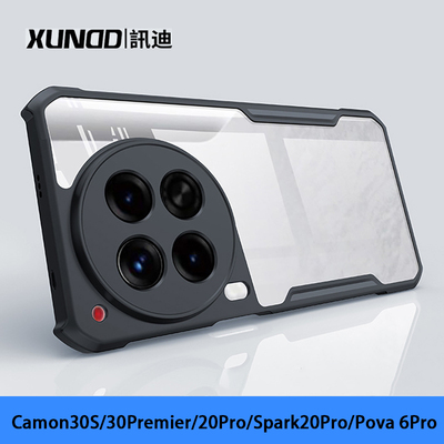 XUNDD 适用TecnoCamon30S手机壳Camon30 4G手机壳Spark20Pro手机壳Pova6手机壳边框软硅胶后盖PC硬壳