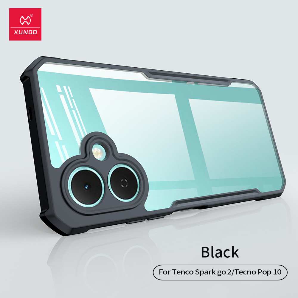 XUNDD 适用tenco spark go 2手机壳新款气囊防摔tecno pop 10透明保护壳软边硬壳