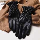 玛德琳山羊皮进口真皮手套法式 赫本风女士冬加绒保暖触屏冬季 手套