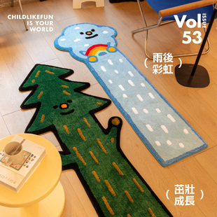 泡腾「云和树」原创卡通圣诞树儿童房卧室地毯床边毯墙面装饰挂毯