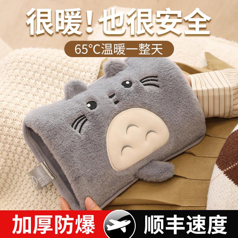 国标热水袋充电式毛绒可爱学生暖宝宝暖水袋暖手宝电暖宝敷肚子女