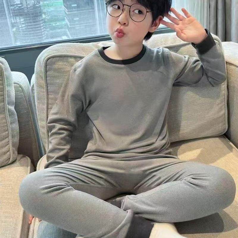 男童秋衣秋裤套装2025新款德绒保暖衣韩潮中大儿童春秋款男孩内衣