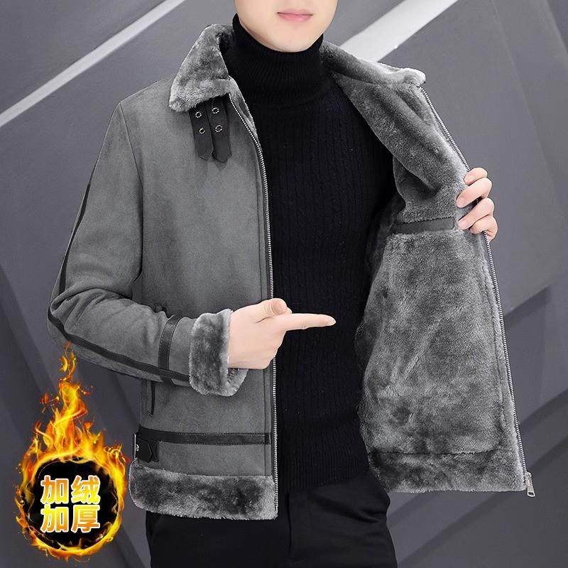 派克服男冬季2024新款毛内胆皮草外套翻领棉衣貉子毛皮毛一体大衣